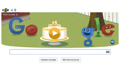 Google sărbătoreşte 15 ani de existenţă printr-un doodle interactiv VIDEO