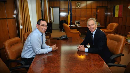 Tony Blair a venit la Guvern, pentru o întâlnire cu Ponta