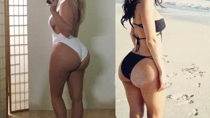 Kelly Brook vrea să o DETRONEZE pe Kim Kardashian la cel mai sexy posterior. Cum arată una lângă alta FOTO