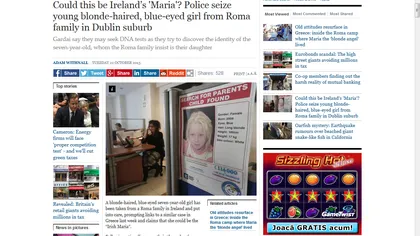 Fetiţa blondă descoperită la o familie de ţigani din Dublin este supusă testelor ADN