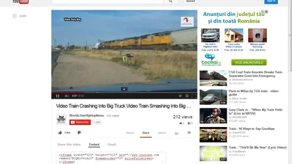 A avut zile. Şoferul unui camion a fost la un pas să fie lovit de tren după ce a rămas BLOCAT PE ŞINE VIDEO