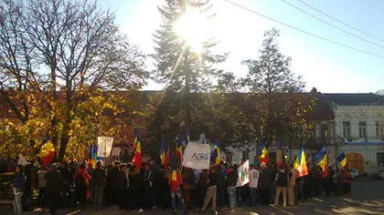 PROTESTE pro şi contra proiectului de la Roşia Montană, la Abrud