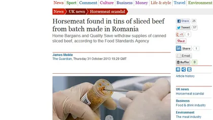 The Guardian a dezvăluit numele firmei româneşti care a produs conservele de vită cu urme de carne de cal