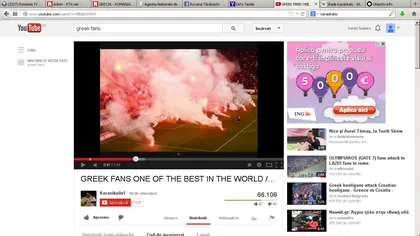 GRECIA - ROMÂNIA LIVE, în iadul de la Pireu. Vezi atmosfera infernală creată de fanii eleni VIDEO