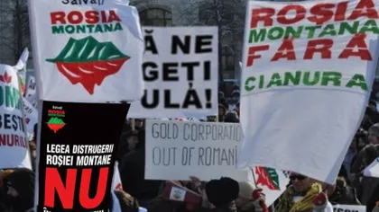 Sute de persoane au protestat la Cluj şi Alba faţă de proiectul de la Roşia Montană