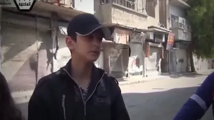 Imagini TERIFIANTE: Copii sirieni, vizaţi de o explozie în timp ce dădeau interviu unui jurnalist VIDEO