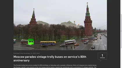 Spectacol UNIC: Troleibuzele de-acum 80 de ani merg iarăşi pe străzile Moscovei VIDEO