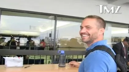 Paul Walker, cu o lună înainte a fost filmat în aeroport zâmbind şi făcând glume cu jurnaliştii