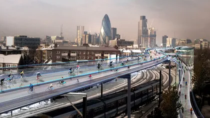 PISTE SUSPENDATE pentru biciclişti: Proiectul impresionant care va revoluţiona transportul pe două roţi VIDEO