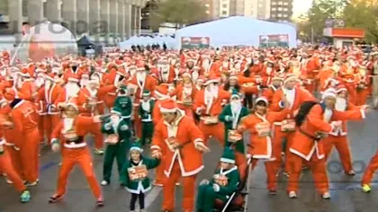Madrid, INVADAT de mii de Moşi Crăciuni. Spaniolii au participat la un maraton INEDIT VIDEO