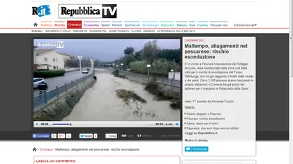 Inundaţii masive în Italia. O persoană a murit şi două au fost rănite VIDEO