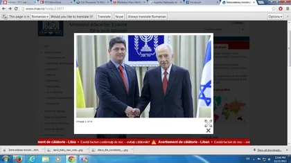 Ministrul de Externe, Titus Corlăţean, s-a întâlnit cu preşedintele israelian, Shimon Peres