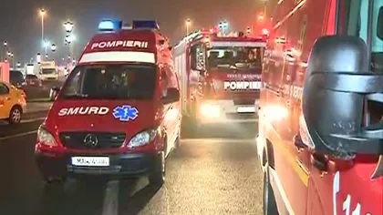 ACCIDENT TERIBIL în parcarea mall-ului din Băneasa. O maşină s-a răsturnat în urma impactului