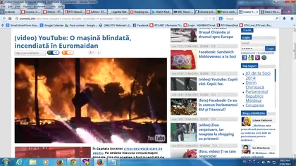 CRIZA din Ucraina: O maşină blindată, incendiată în Euromaidan VIDEO