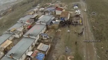 O tabără de romi din Cluj, FILMATĂ cu o DRONĂ de britanici VIDEO