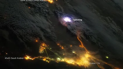Cum se văd fulgerele de pe Pământ din spaţiu FOTO