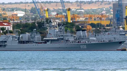 Crimeea: Navă de război ucraineană, luată cu asalt de persoane înarmate