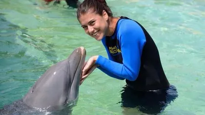 Sorana Cîrstea a înotat cu delfinii, la Miami. Vezi imagini cu sportiva, în Acvariu VIDEO