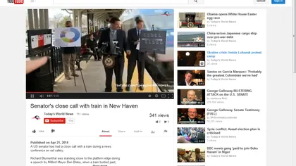 Ironia sorţii: Un SENATOR care vorbea despre siguranţa feroviară era să fie LOVIT chiar de TREN VIDEO