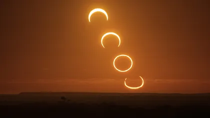 Inelul de foc de pe cer: O eclipsă inelară de Soare a avut loc marţi