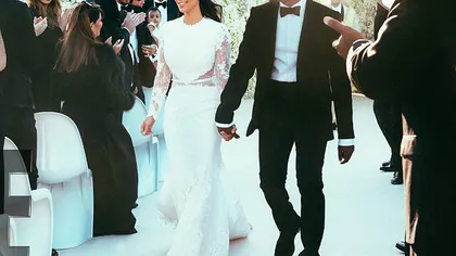 Poza cu sărutul lui Kim Kardashian şi Kanye West din ziua nunţii, RECORD de LIKE-URI pe Instagram