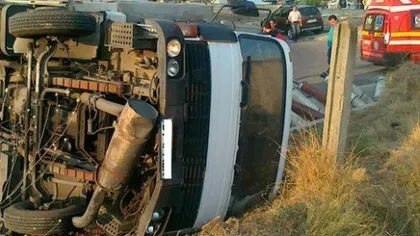 Accident GRAV în Cluj. Un autocar cu zeci de pasageri a spulberat o autoutilitară GALERIE FOTO