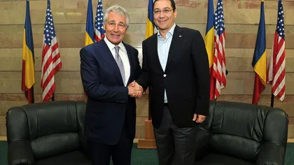 Victor Ponta s-a întâlnit cu secretarul american al Apărării, Chuck Hagel