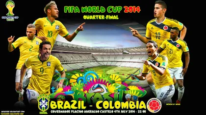 BRAZILIA-COLUMBIA 2-1 la CAMPIONATUL MONDIAL DE FOTBAL 2014