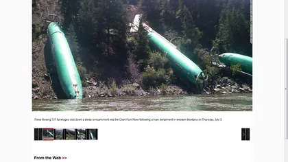 Un transport de fuselaje a ajuns într-un râu din statul american Montana