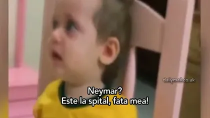 Reacţia unei fetiţe atunci când aude de accidentarea lui Neymar VIDEO