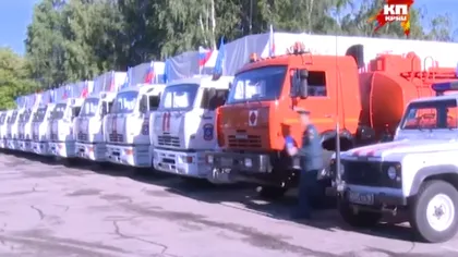 UCRAINA: Rusia trimite un convoi uriaş de ajutoare umanitare: 280 de CAMIOANE cu 2.000 de tone de produse