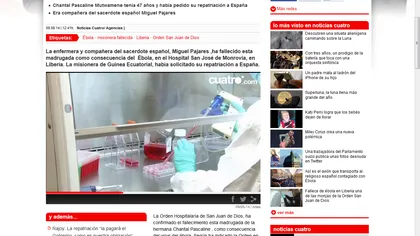 Preotul spaniol infectat cu VIRUSUL EBOLA primeşte TRATAMENT EXPERIMENTAL