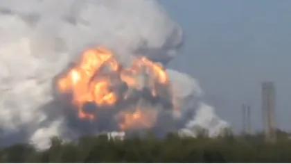 Explozii puternice la Doneţk: O uzină de armament a sărit în aer. VIDEO