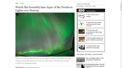 Spectacol ceresc: Aurora Boreală deasupra Norvegiei VIDEO