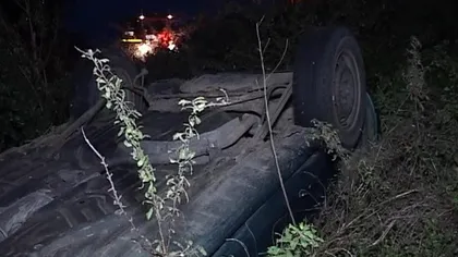 Accident GRAV la Timişoara: O maşină s-a răsturnat GALERIE FOTO