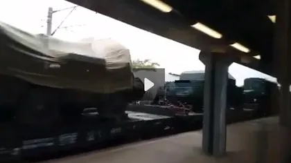 Ne pregătim de război? Un tren cu armament militar, filmat în gara din Ploieşti