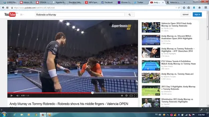 Gest GOLĂNESC în finala de la Valencia. Andy Murray, jignit de Tommy Robredo VIDEO
