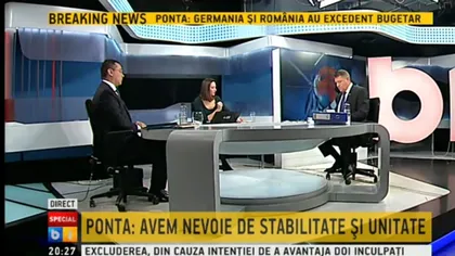 DEZBATERE PONTA - IOHANNIS. Victor Ponta calm, Iohannis încearcă să fie agresiv VIDEO