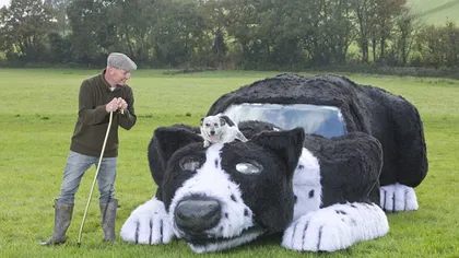 Idee neobişnuită a unui fermier britanic: Şi-a transformat maşina într-un...câine ciobănesc gigant FOTO