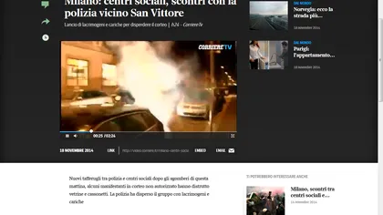 Ciocniri violente la MILANO, între manifestanţi şi poliţie după evacuarea unor centre sociale VIDEO
