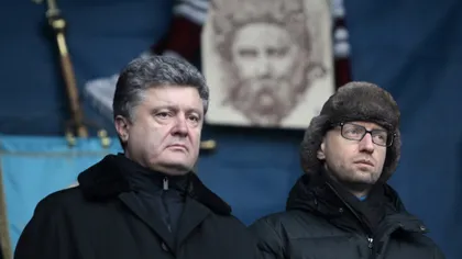 Un an de la EuroMaidan: Petro Poroşenko, huiduit în Piaţa Independenţei