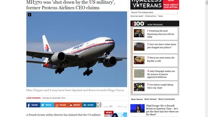 Ipoteză HALUCINANTĂ în cazul avionului malaezian dispărut în ocean: AMERICANII l-au doborât