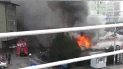 Incendiu puternic în Bucureşti, în apropiere de Gara de Nord VIDEO
