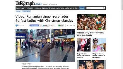 Un ROMÂN face senzaţie în Belfast: Bărbatul le cântă colinde irlandezilor VIDEO