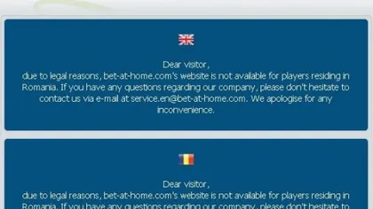 Casele de pariuri online se retrag dacă nu primesc licenţă de România