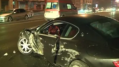 Accident GRAV lângă Bucureşti. O maşină de lux a fost distrusă VIDEO