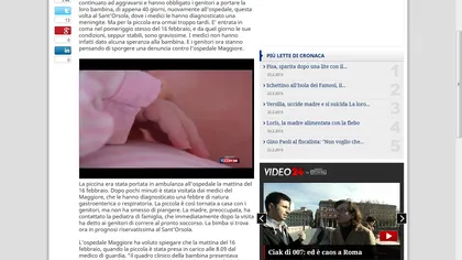 ITALIA: Fetiţă româncă, în PRAGUL MORŢII după ce medicii i-au GREŞIT diagnosticul
