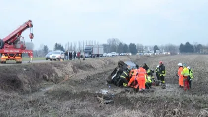 Patru români, morţi într-un teribil accident lângă Milano VIDEO