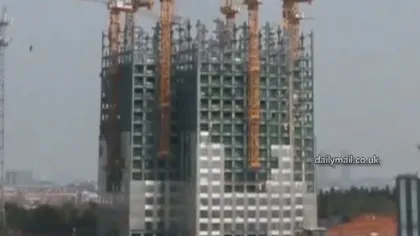 Bloc ridicat peste noapte: Chinezii au construit 57 de etaje în mai puţin de TREI SĂPTĂMÂNI