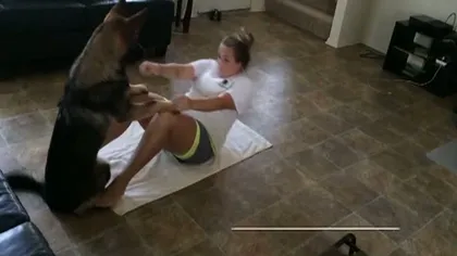 Câinele, antrenor de fitness. Imaginile au făcut înconjurul lumii VIDEO